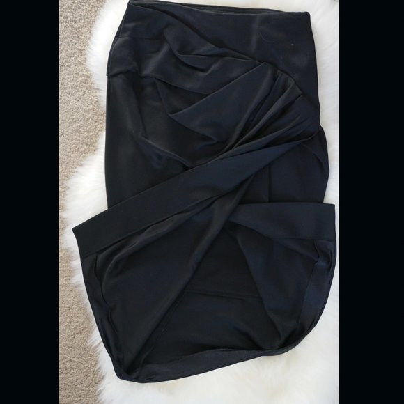 Donna Karan black silk blend skirt size 6 - Picture 4 of 8